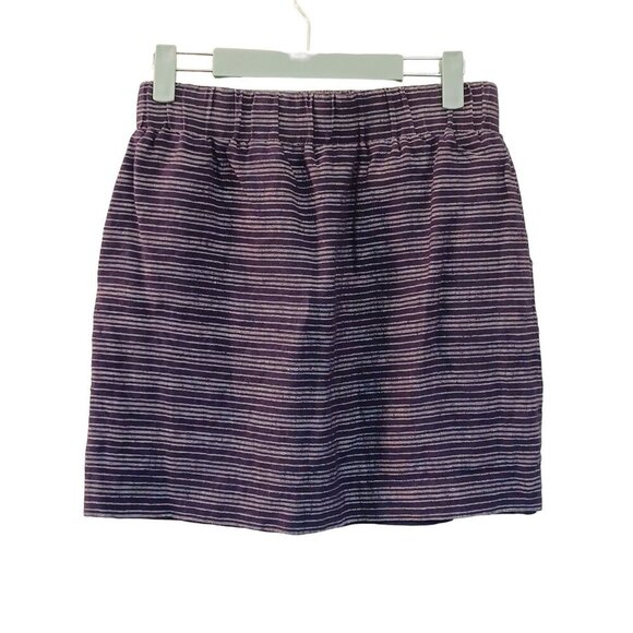 Loft Womens XS Linen Short Skirt Navy Blue Pull On Pockets Comfy Vacation Lined - Picture 2 of 8